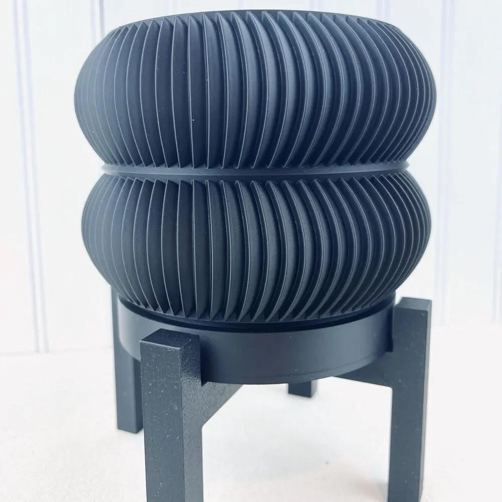 Ribbed Indoor Planter Pot, Miko Planter Pot, Flower Pot, Drainage Tray and stand